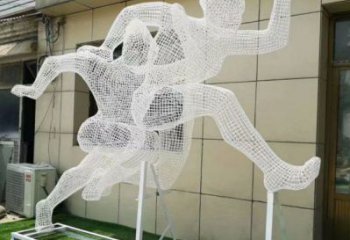 玄武镂空健儿雕塑制造，校园雕塑，金属铁艺人物雕塑展品