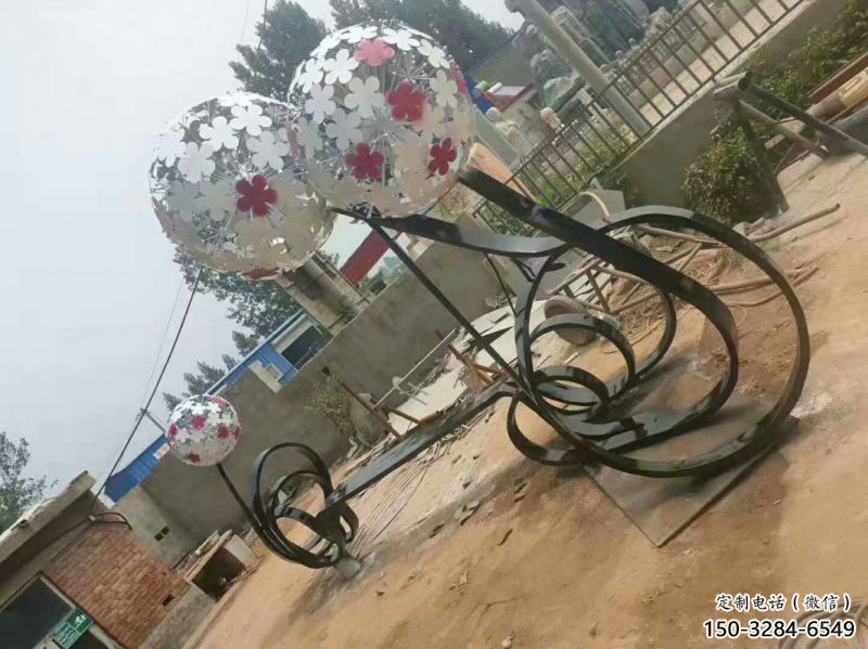 东营大型蒲公英坐凳雕塑，现代元素设计，不锈钢坐凳雕塑