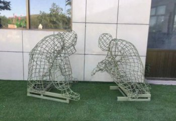 葫芦岛镂空下棋雕塑供需，广场雕塑，铁艺民俗人物雕塑选用