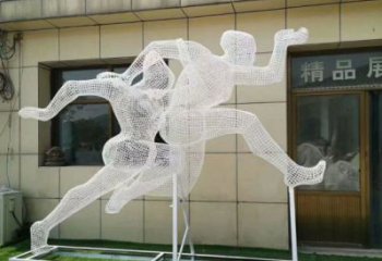 葫芦岛镂空体育雕塑供求，白钢构件，铁艺人物雕塑观赏型