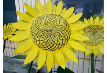 烟台抽象花篮雕塑展品，小区雕塑，葵花花篮雕塑工程制作精选