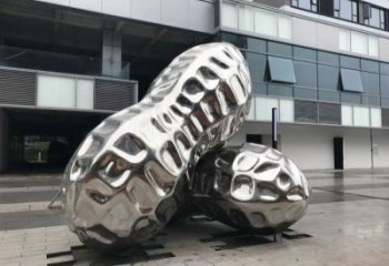 铜川花生雕塑制造，白钢构件，不锈钢花生雕塑提供