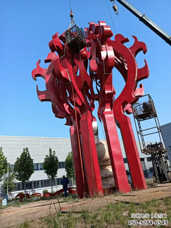 宝鸡火球雕塑，精神堡垒火球雕塑落地展示