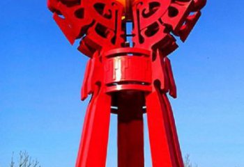 新城精神堡垒火球雕塑，城市建筑雕塑，创意艺术设计