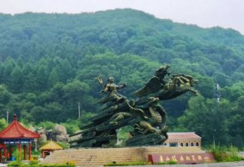 凉山夸父逐日雕塑，铸铜神话人物雕塑
