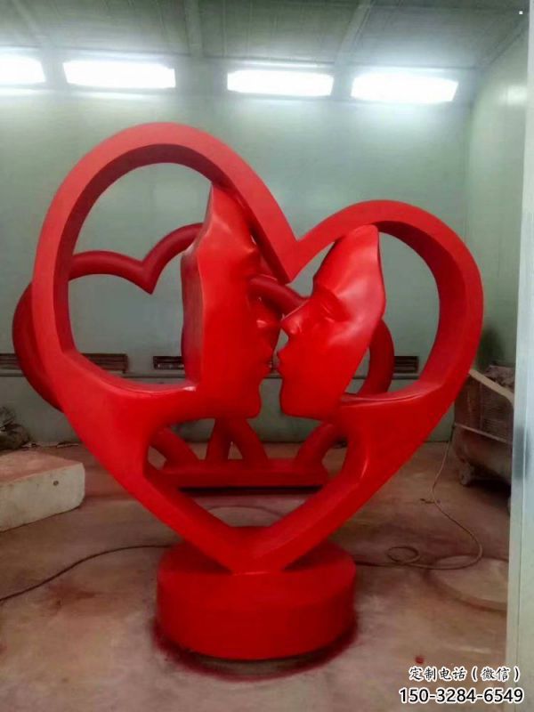尼木制造心形人物雕塑供需，钢管组合，雕塑工程制作供应