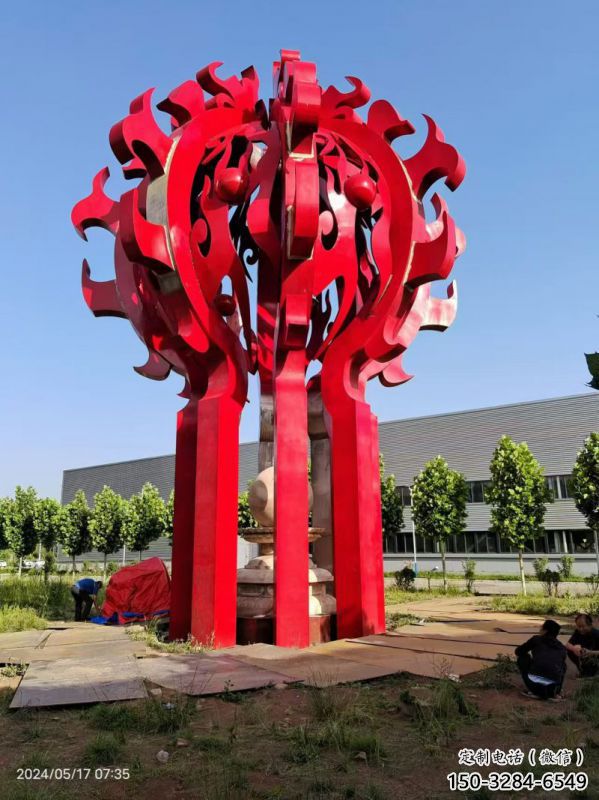丽江火球雕塑，精神堡垒火球雕塑落地展示