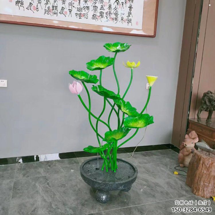 杭州荷花雕塑异型优选，城市装饰，展示荷花雕塑定做