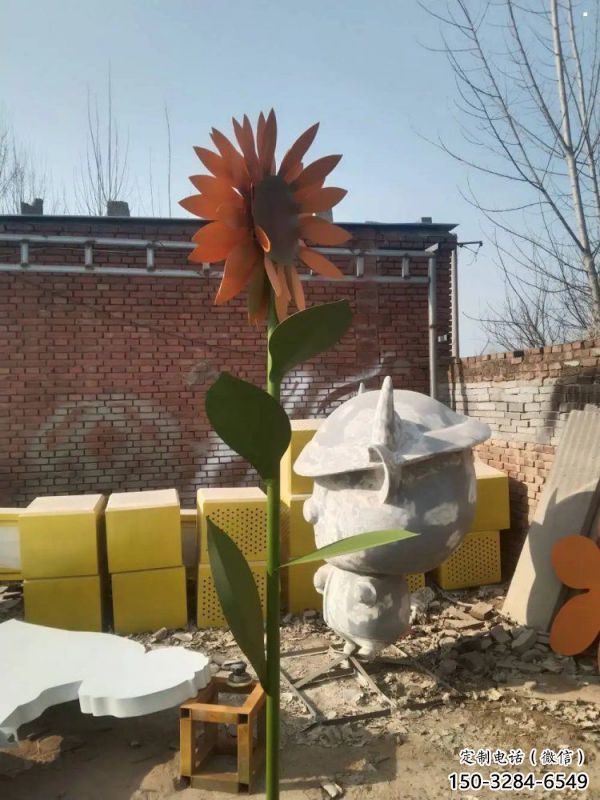 巴南太陽花雕塑工程，美陳雕塑，玻璃鋼太陽花雕塑廠家