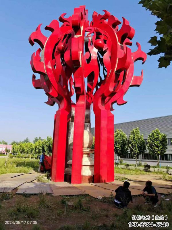 北碚火球雕塑，精神堡垒火球雕塑落地展示