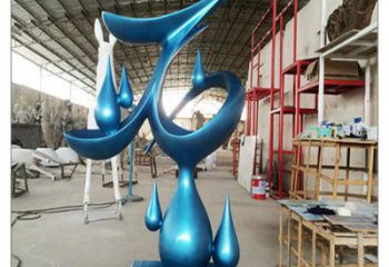 温州水滴雕塑，烤漆工艺，群雕不锈钢水滴雕塑