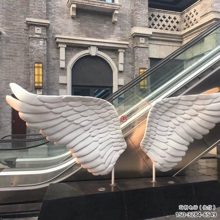 长寿景观鸟翅雕塑制造，欧式风格，不锈钢鸟翅雕塑定价