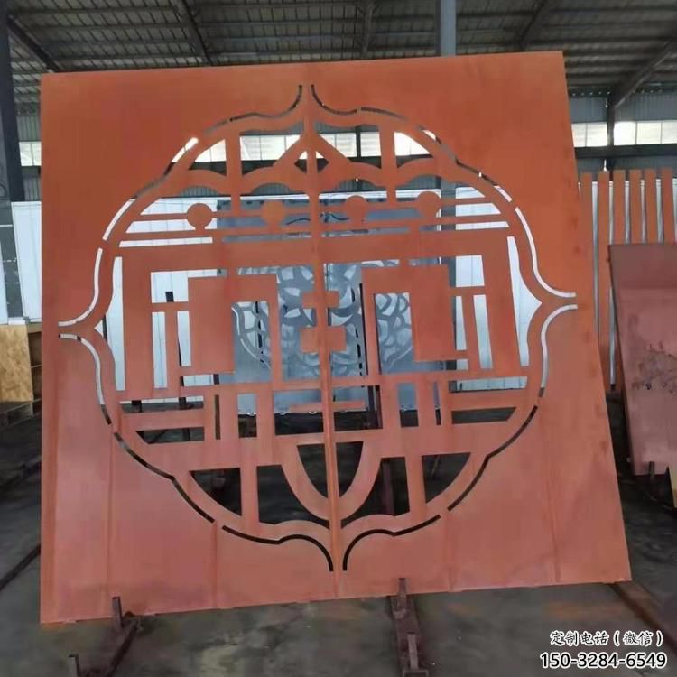 巴南镂空景墙雕塑，耐候钢镂空工艺设计