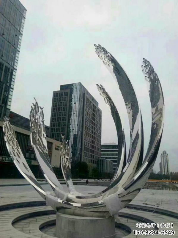 万州地面喷泉雕塑小品，圆环结构概念，旱地水景喷泉体系
