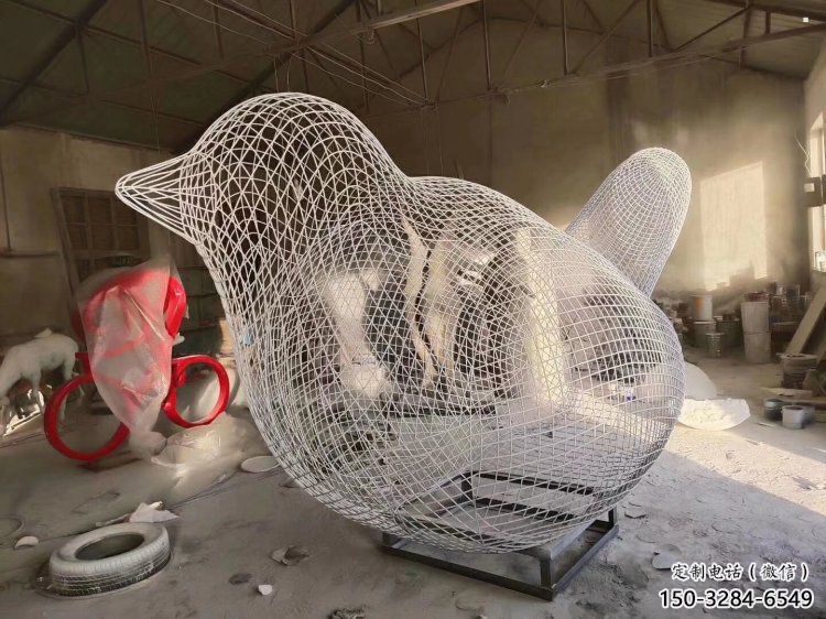合川镂空小鸟雕塑精选，陆地摆件，铁艺鸟儿雕塑精品
