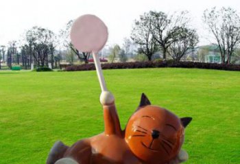 大渡口小区小猫雕塑，抽象系列，彩绘工艺