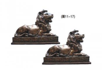 黔江公园狮子雕塑供求，景观雕塑，铸铜趴狮雕塑优选